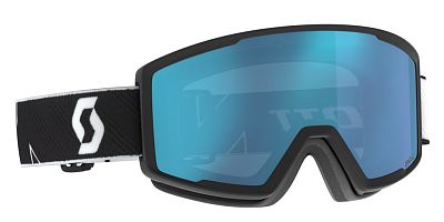 Превью Горнолыжная маска для пасмурной и снежной погоды Маска горнолыжная SCOTT Factor Pro Black White/Aurora Green Chrome (283567-1007371)